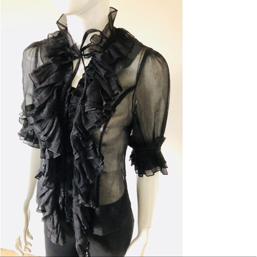 Black Ruffle Blouse - Picture 5 of 7